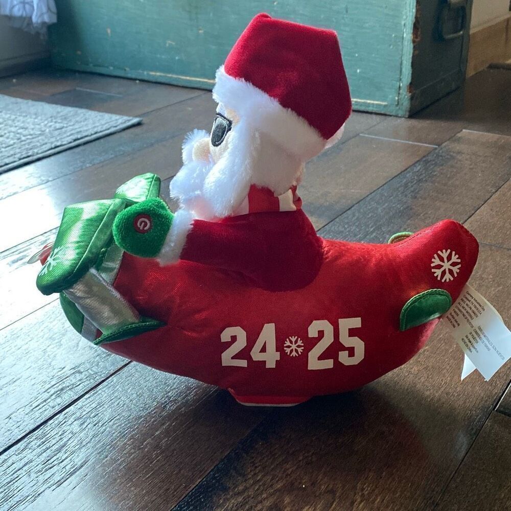 Gemmy Santa airplane Christmas decoration animated lights movement but no‎ sound